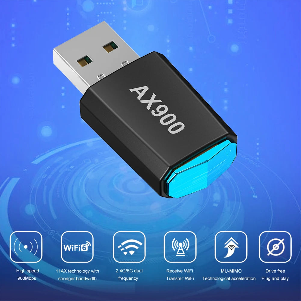 Shunmaii AX900 Wireless USB WiFi Dongle Dual Band 900Mbps