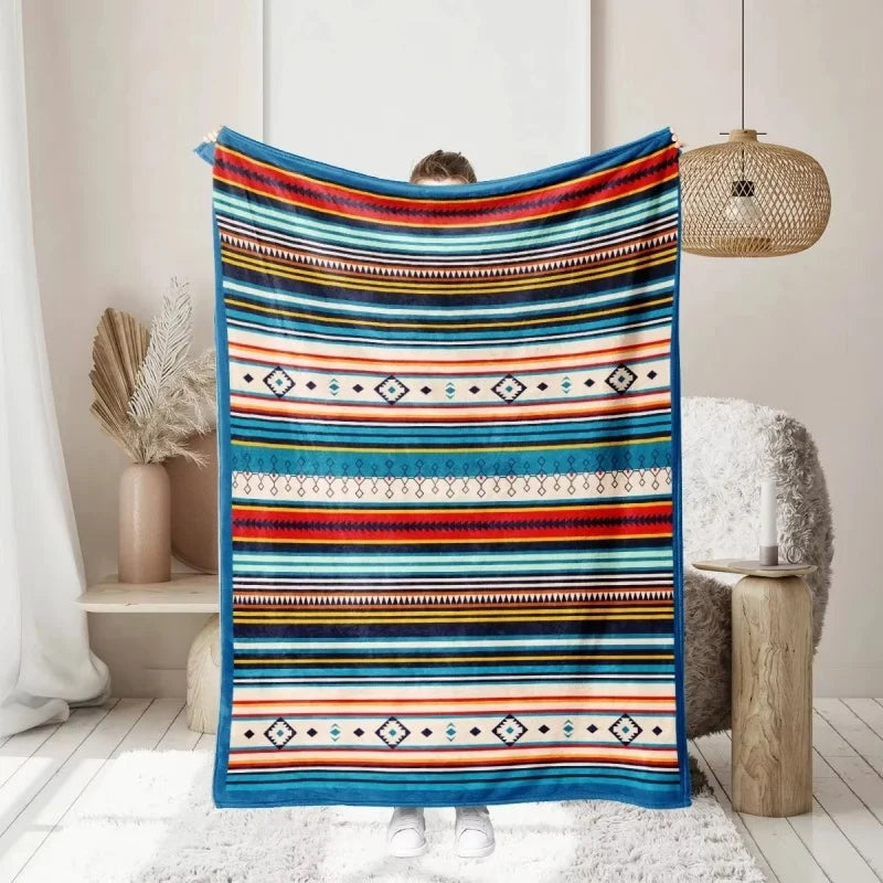 Fashion Print Flannel Blanket Ultra Soft Cozy for Home Decor