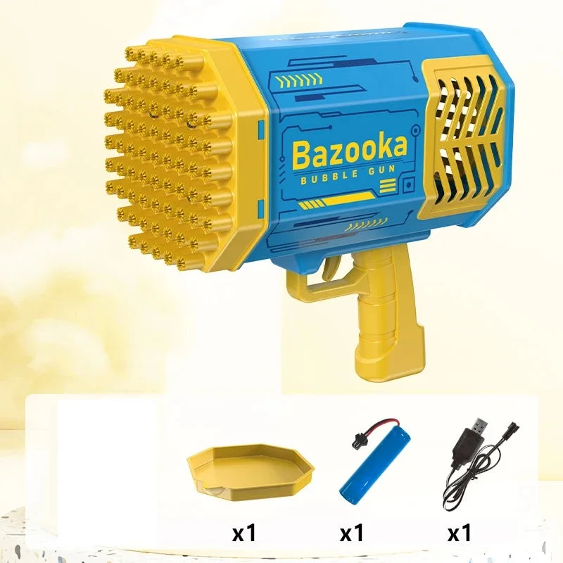 69 Holes Rocket Bubble Gun Machine Angel LED Kids Automatic Soap Bubbles Blower Maker Toys for Wedding Party Outdoor Games