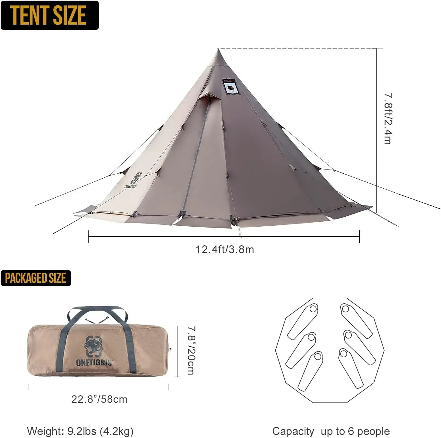 Hot Tent With Stove Jack For 4 Season Camping Tipi