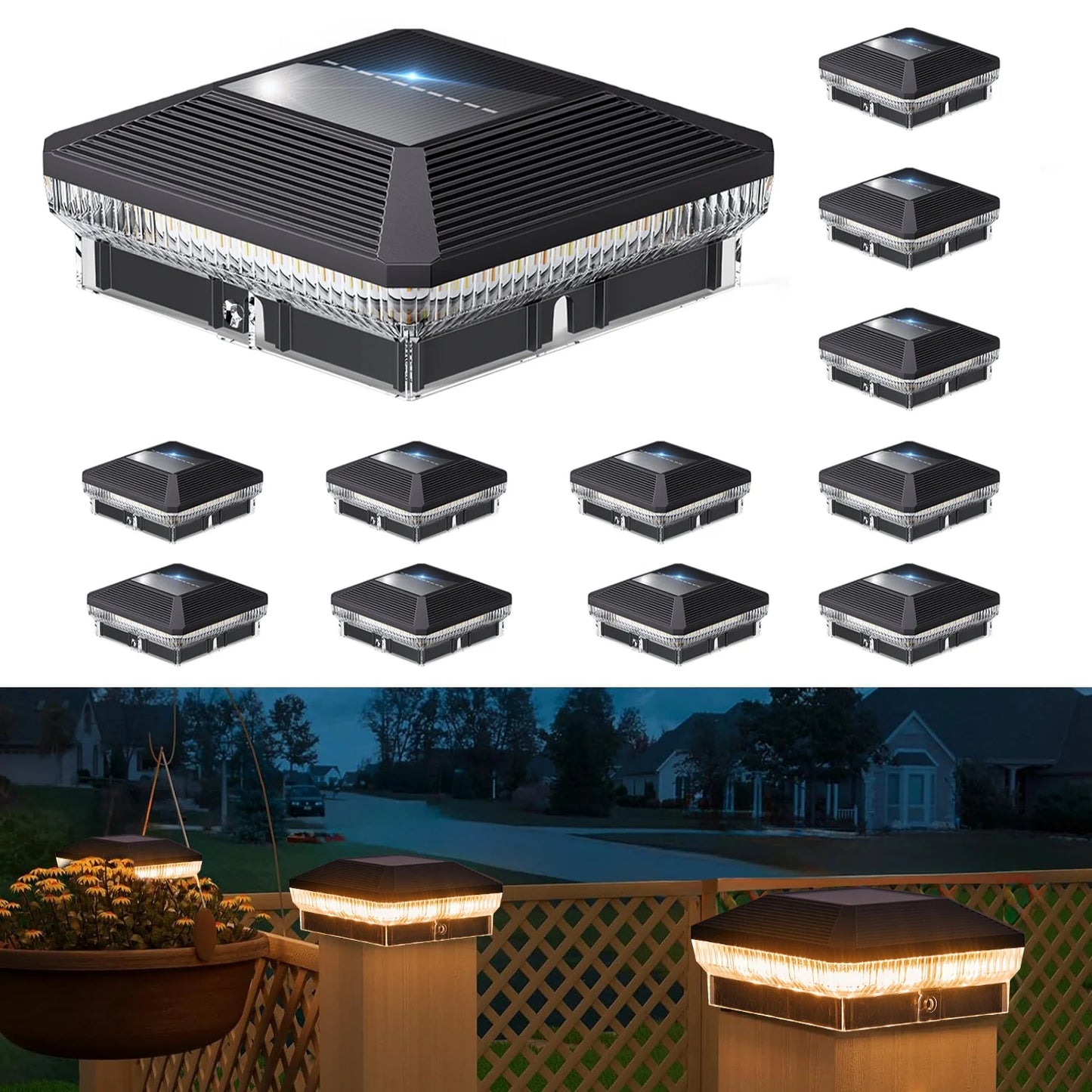KPSTEK Solar Post Lights Outdoor LEDs With 3 Modes