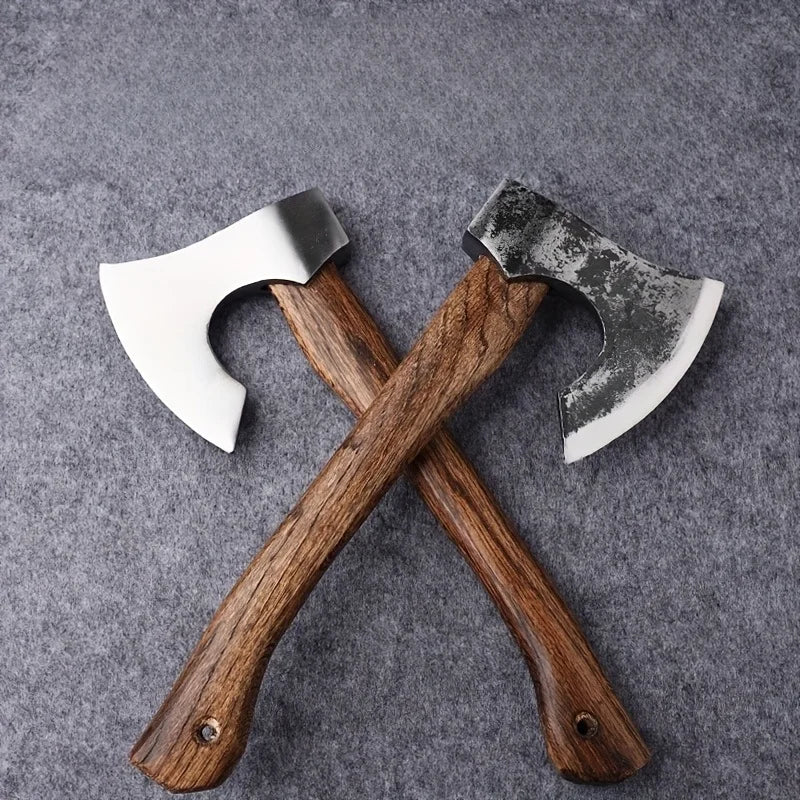 NONEDIY Hand Forged Viking Tomahawk Axe Outdoor High Manganese Steel