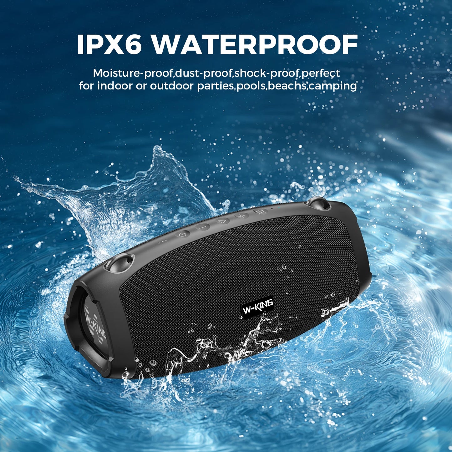 W-King 120W Peak Portable Bluetooth Speaker With Wireless Microphone