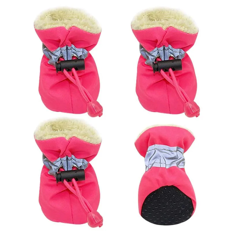 Non Slip Puppy Shoes Set of 4 Winter Waterproof Soft Soles