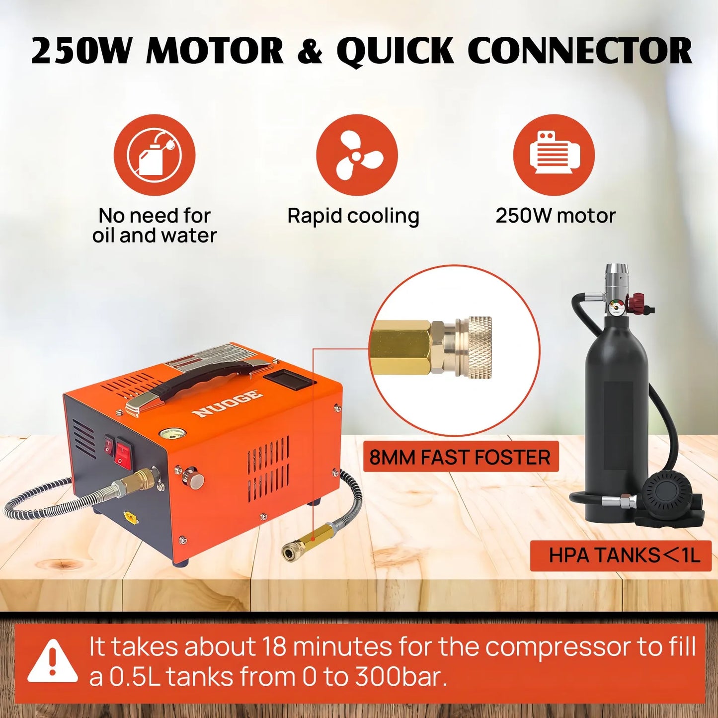 Nuoge High Pressure Air Compressor for Diving Bottles