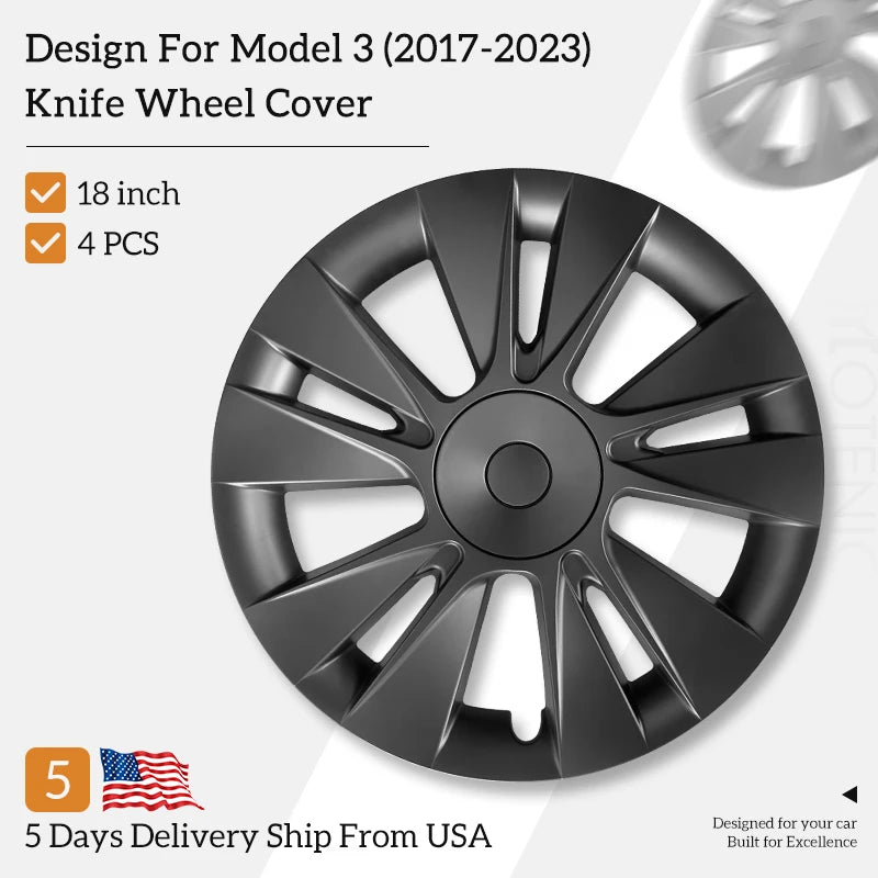 MOTENIO Wheel Covers For Tesla Model 3 Performance Hub Caps