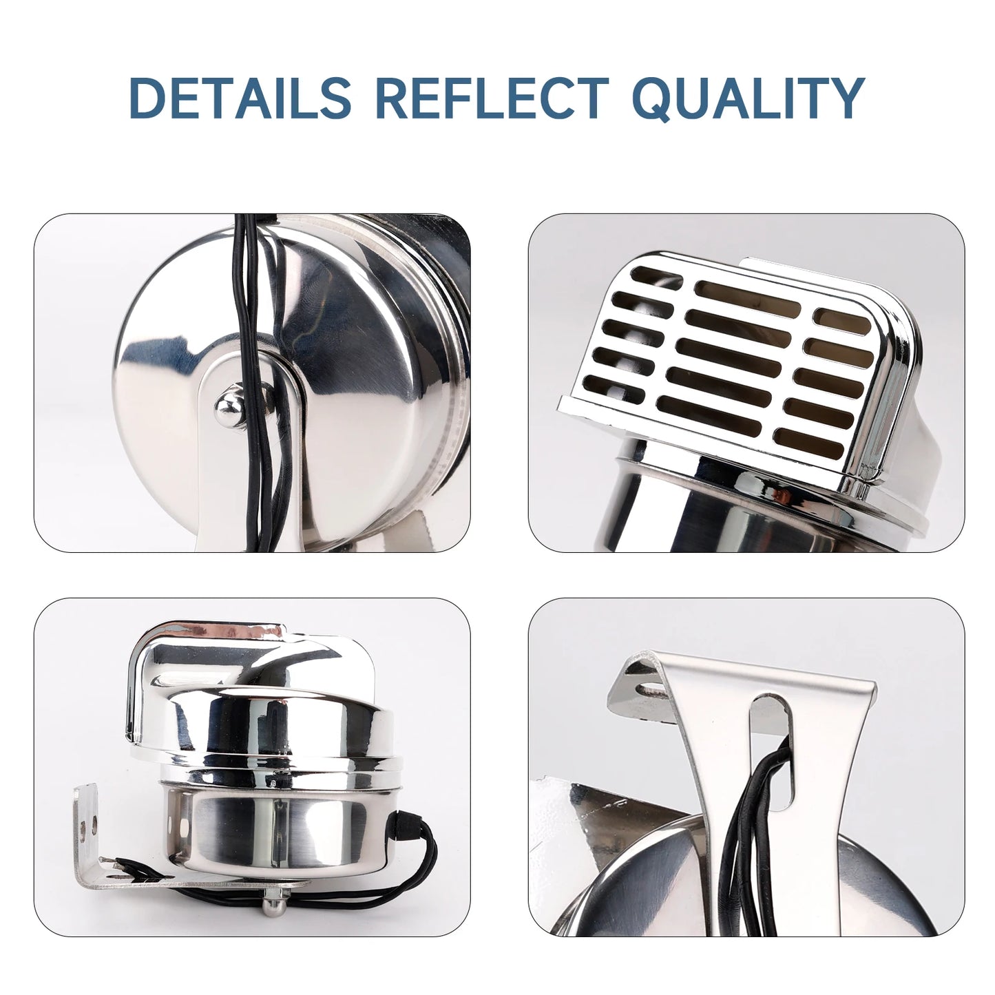 ALLREY 12V Marine Snail Electric Horn Stainless Steel Waterproof