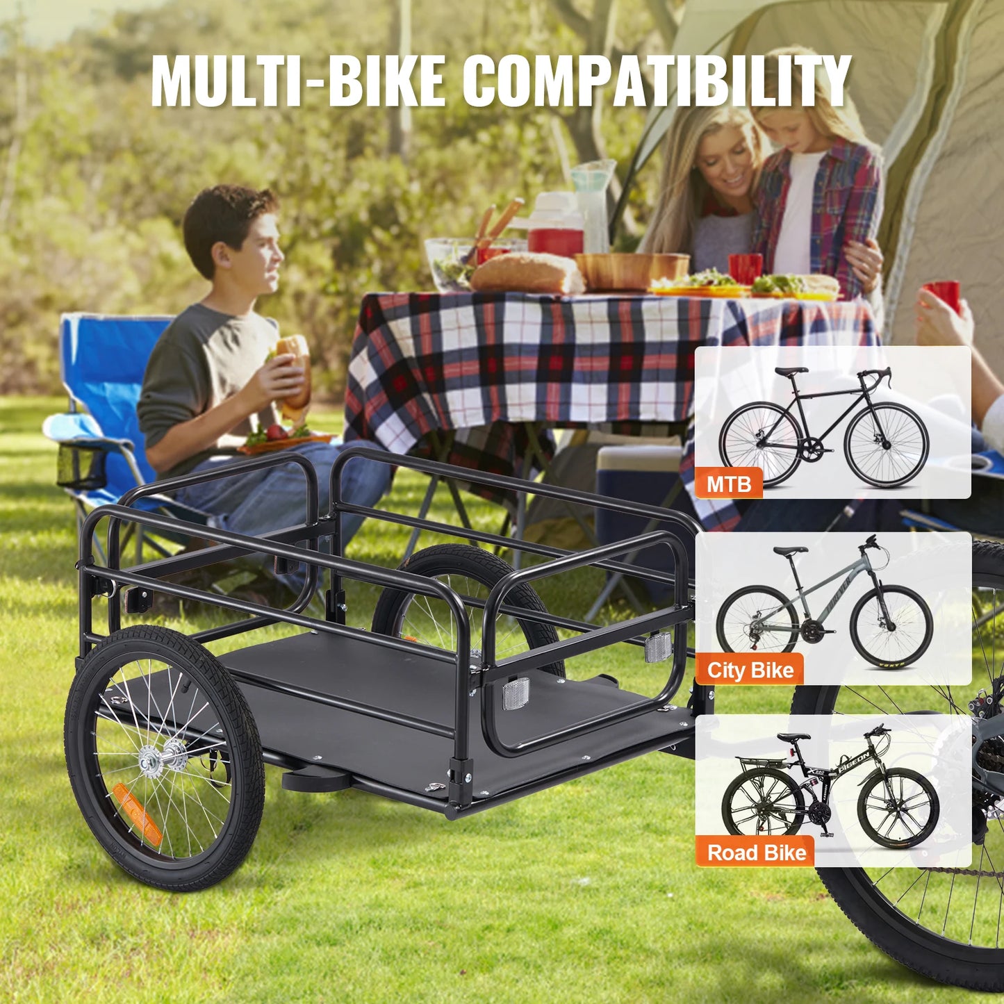 Foldable Bike Cargo Trailer for Hauling Gear