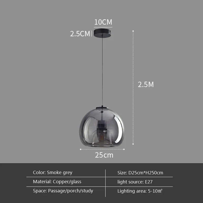 Nordic Modern Glass Ceiling Light E27 Fixture