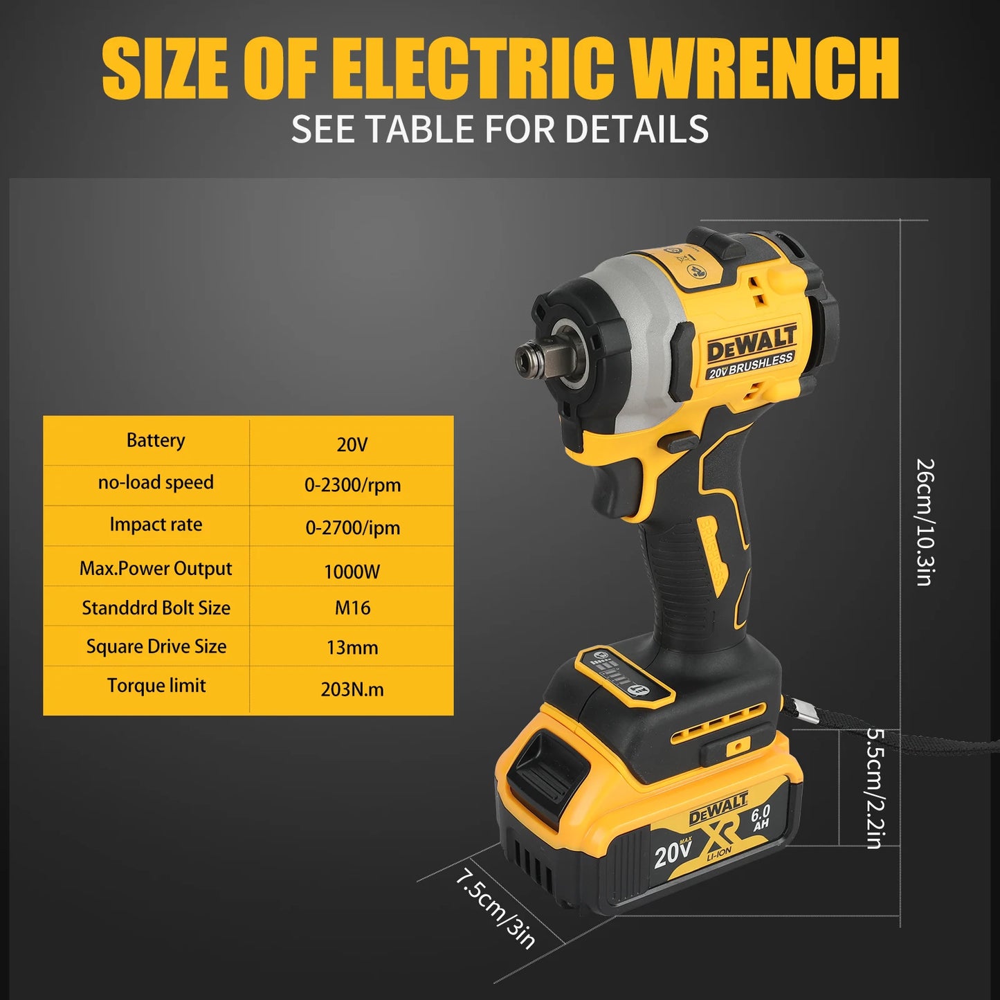 DEWALT DCF850 20V Cordless Impact Wrench High Torque Tool
