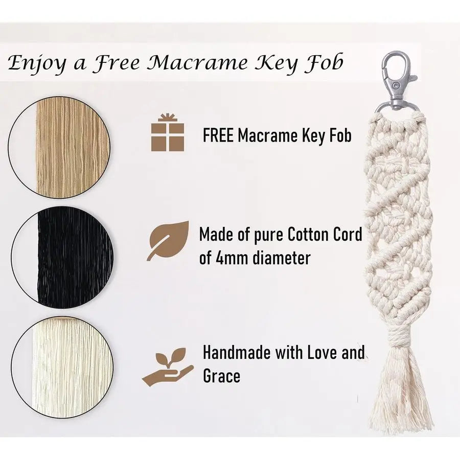 Macrame Wall Hanging Set Boho Tapestry Geometric Art Decor 3 Piece