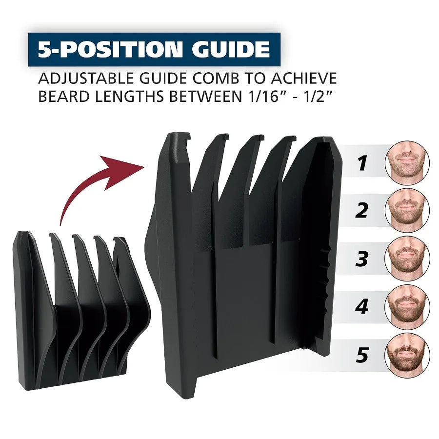 Wahl Beard Trimmer for Men Battery Operated Facial Hair Grooming Set for Mustaches Beard Neckline Light Detailing and Grooming