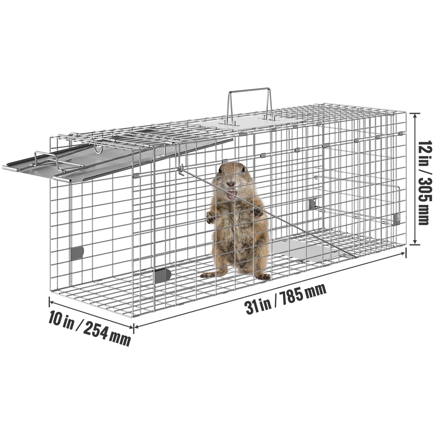 SucceBuy Live Animal Cage Trap With Handle For Cats