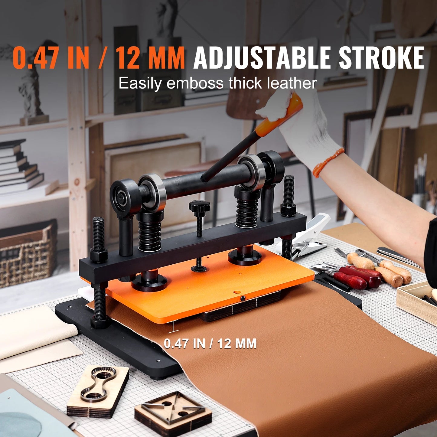 SucceBuy Leather Cutting Machine Embossing Plate Manual Die Cutter