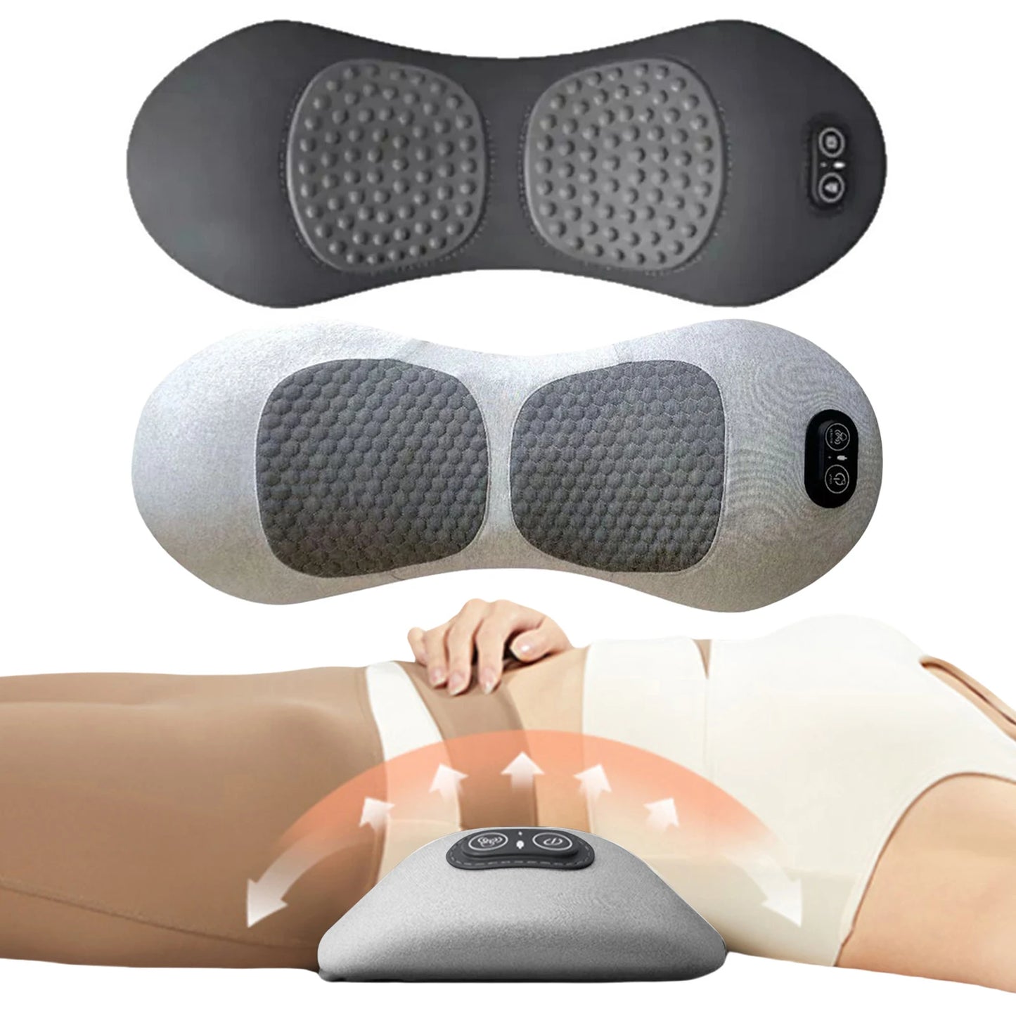 3 in 1 Electric Lumbar Support Pillow Adjustable Height Back Massager Waist Pillow with Heat Memory Foam Back Pillow