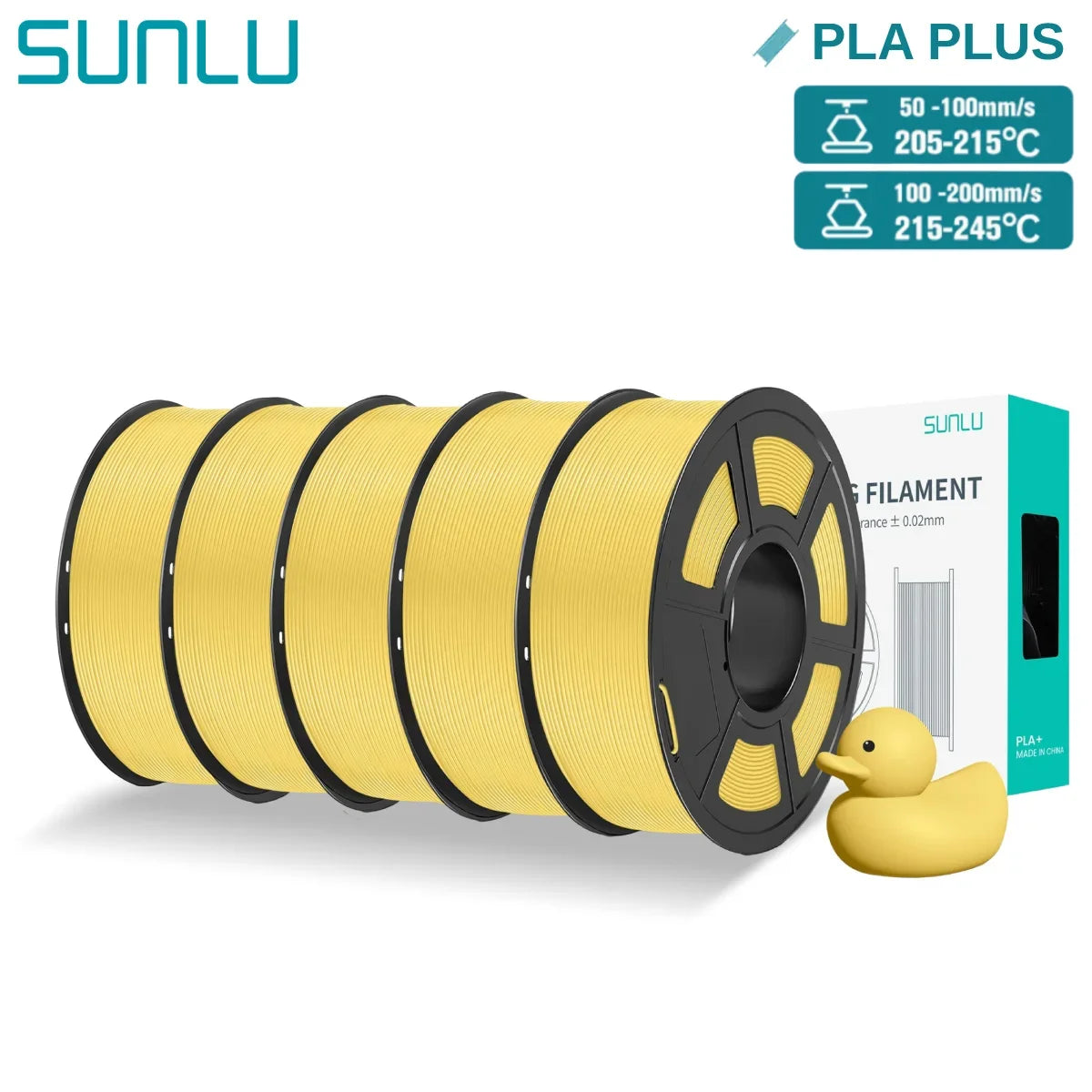 SUNLU 5KG PLA/ PLA Plus Filaments 5 Rolls 3D Filament 1KG/roll 1.75mm 100% Filament Lines Up Neatly For 3D Printing From EU US