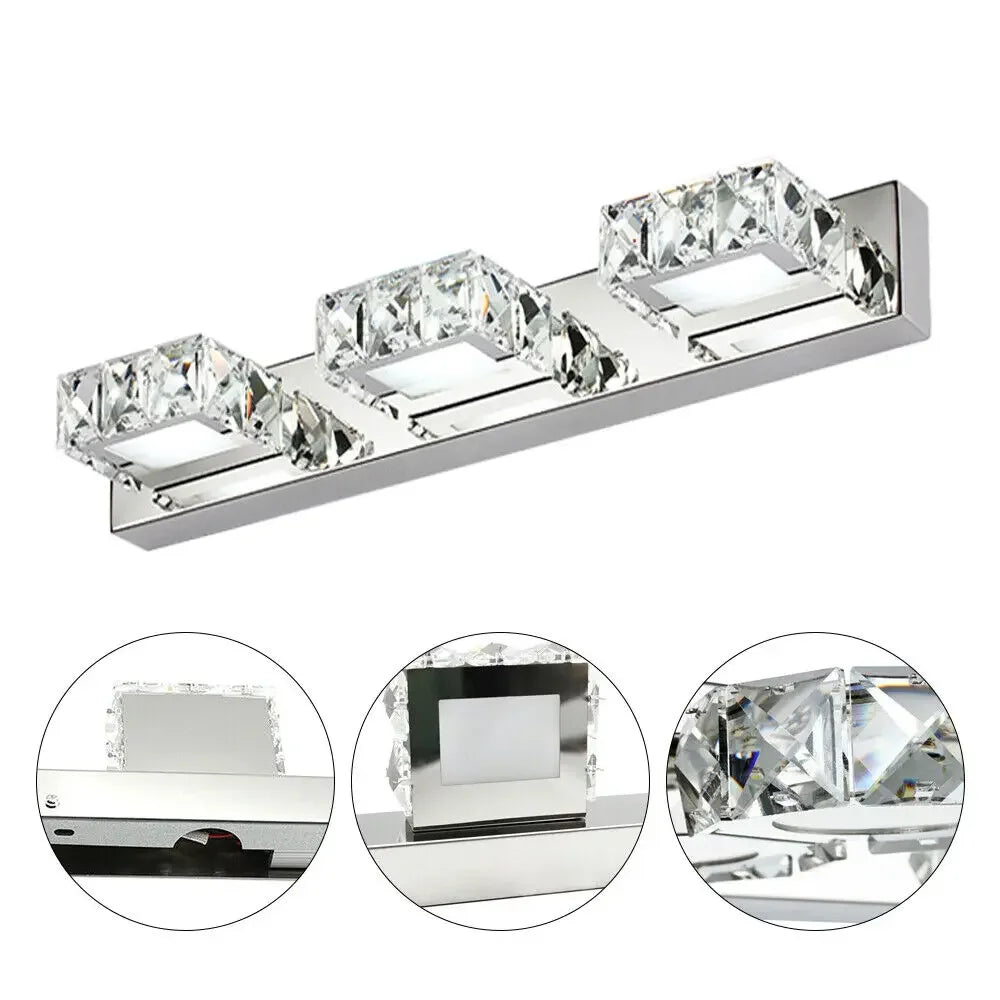 Three LED Bathroom Vanity Mirror Light Fixture Wall Lamp
