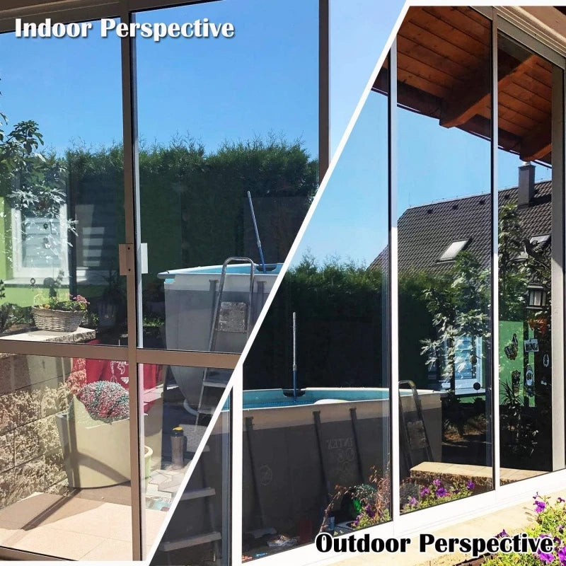 0.9X6.5M One Way Privacy Window Film Reflective Mirror Sun Blocking Heat Control Daytime See Out But Not in Window Tint for Home