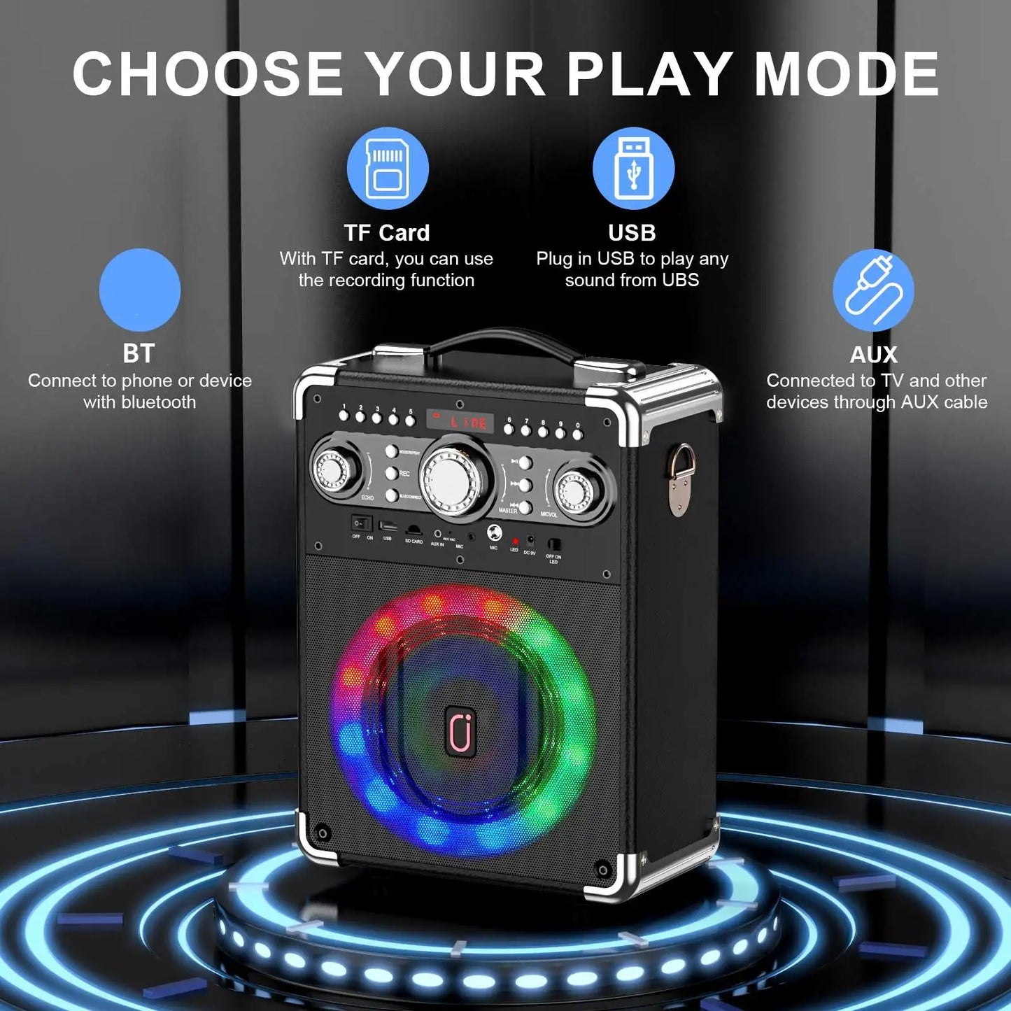 FanFunCabinet S8T Kara Ok Portable Bluetooth Speaker With 3 Microphones