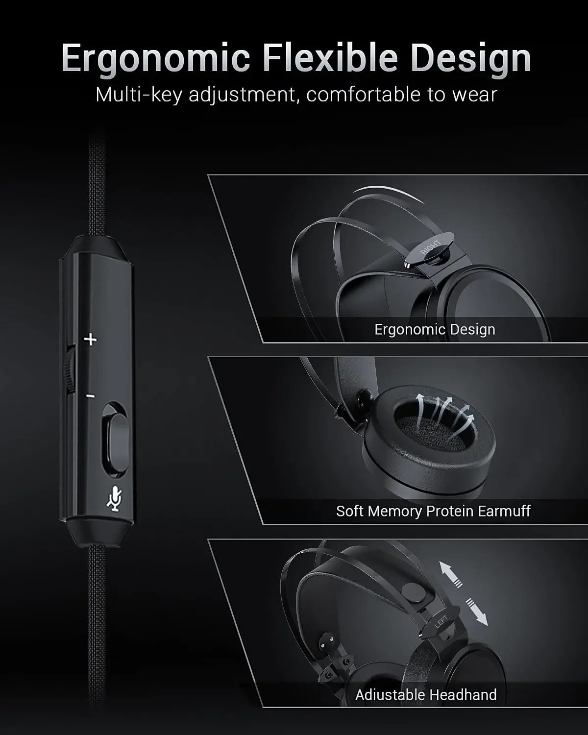 NUBWO N7 Stereo Gaming Headset With Noise Canceling Mic PS5