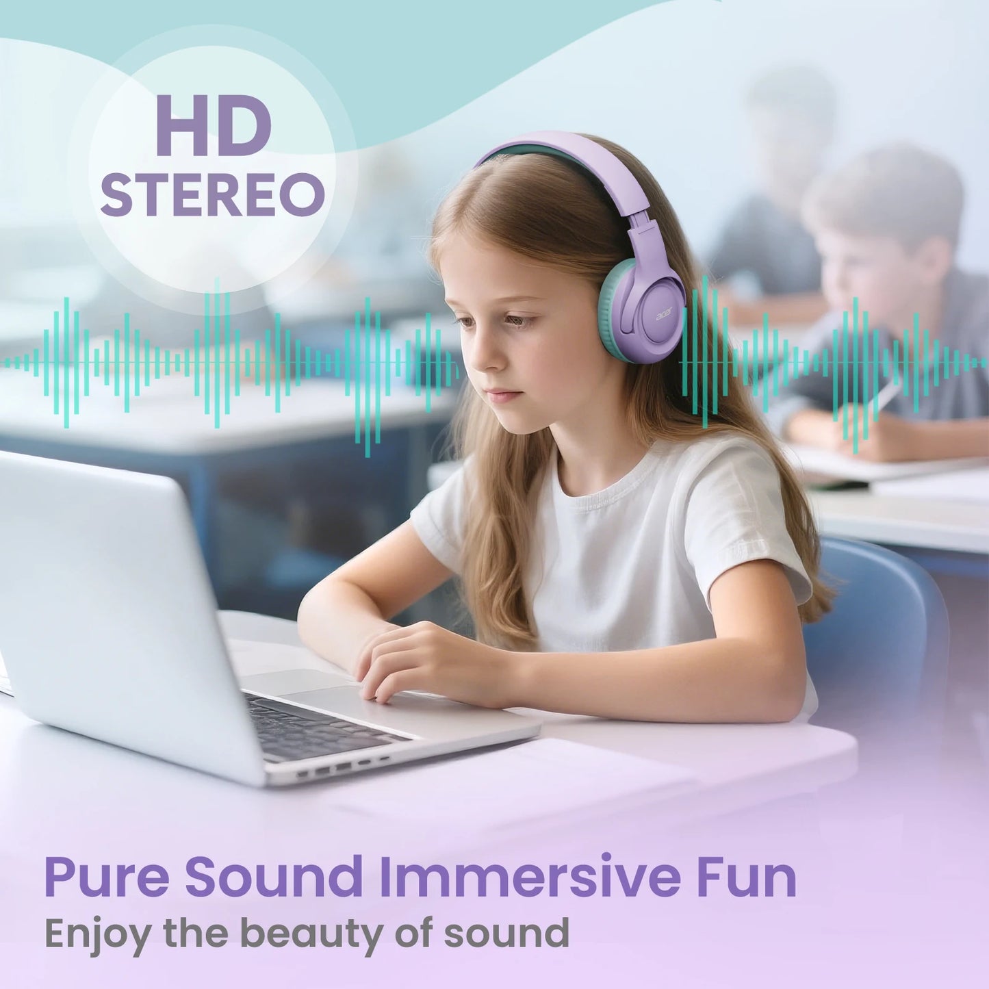 Acer Kids Wired Headphones With Volume Limiter For School