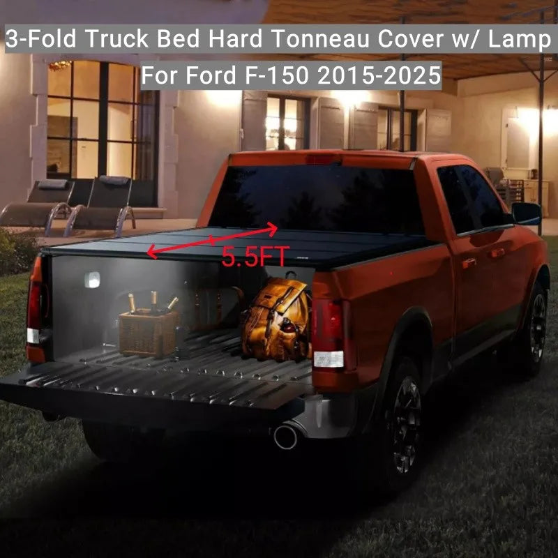 OE Quality Ford F150 Tonneau Cover Threefold With LED