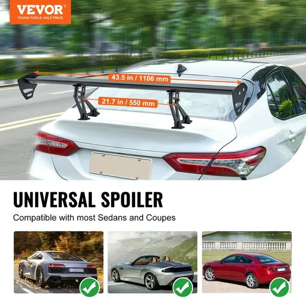 Universal Car Spoiler Wing for Sedans and Coupes Lightweight Aluminum