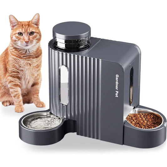 Automatic Gravity Cat Feeder and Water Dispenser Two in One