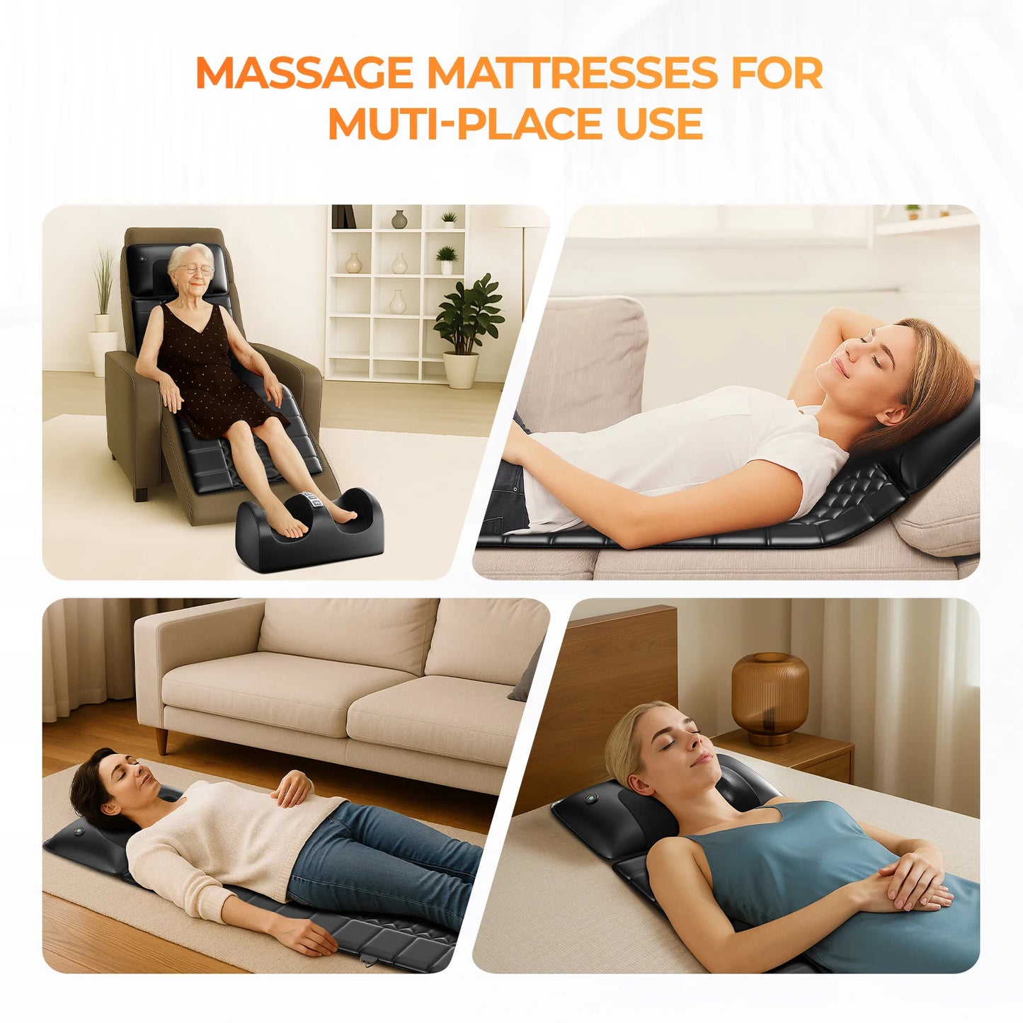 HOMEMASSAE Shiatsu Full Body Massage Mat With Heat and 9 Intensity Levels