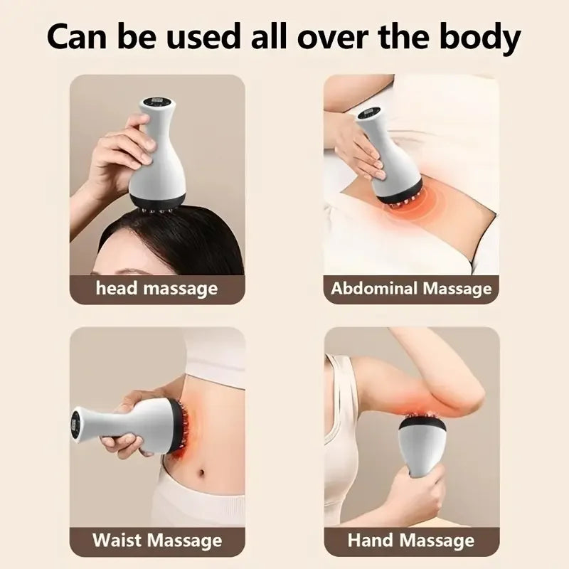 USB Portable Electric Meridian Brush, Heat Massager & Scraper with Smart Temp Control, Suitable for Legs/Shoulders/Neck/Abdom