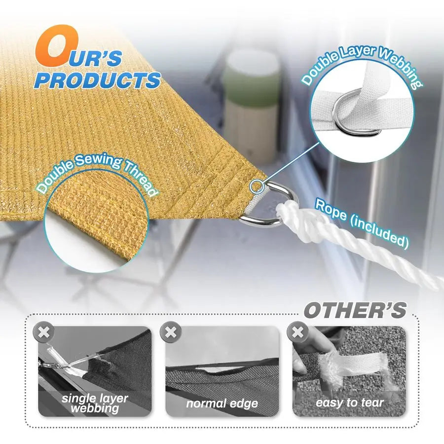 Sun Shade Sail Canopy UV Block Shade Cloth For Outdoor Patio Pergola