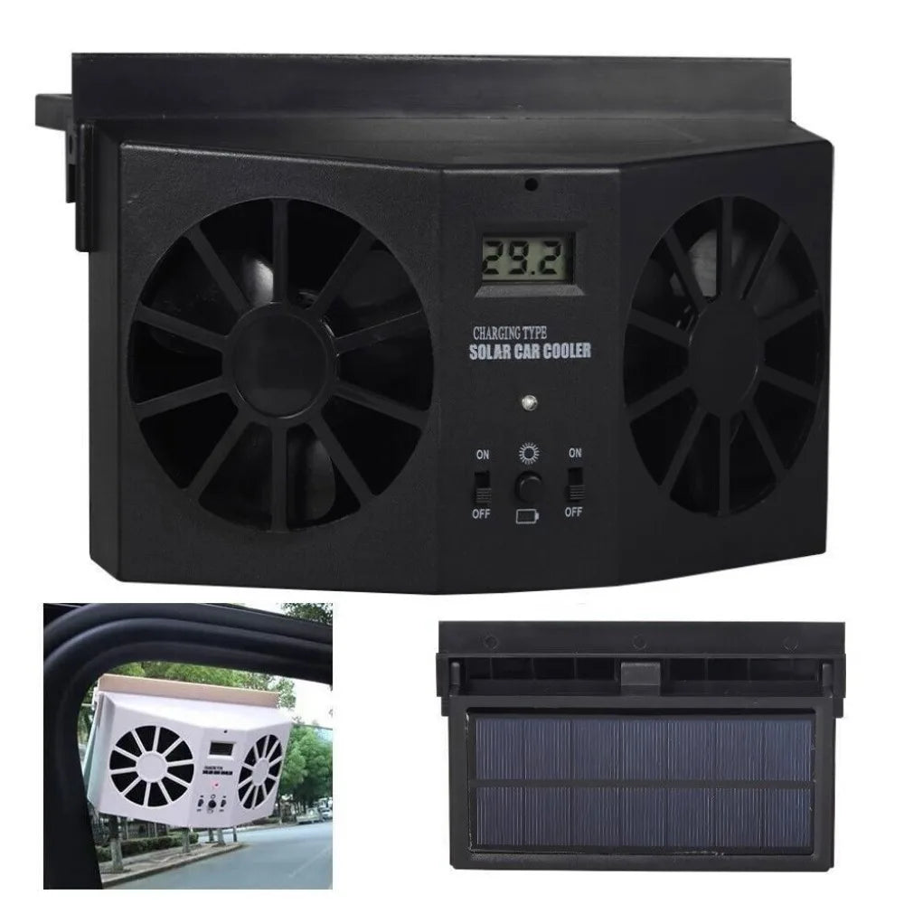 Solar Powered Car Cooling Fan For Auto Window Ventilation