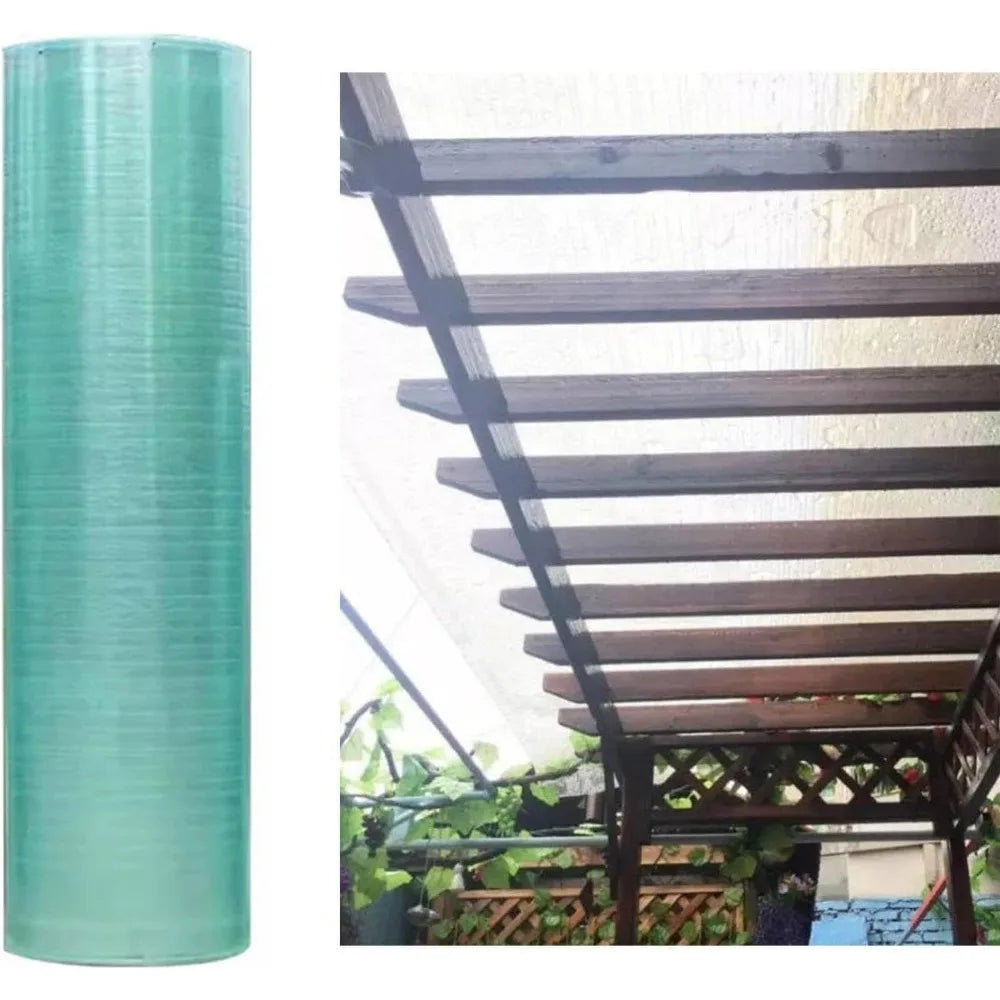 Waterproof Clear Polycarbonate Garden Roof Panels - Pergola Carport Sunroom Greenhouse Replacement, 32x315in with Screws