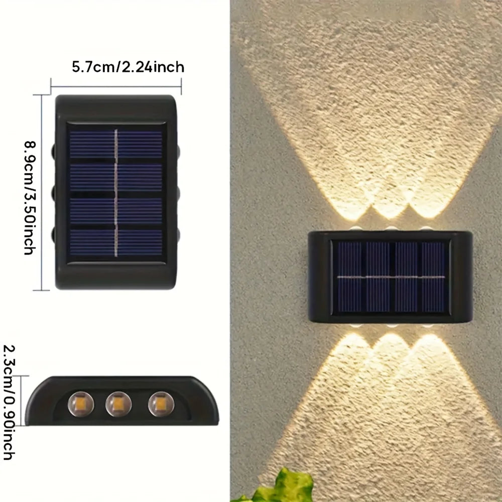 Solar Outdoor Wall Lamp Waterproof Up Down Lighting For Garden