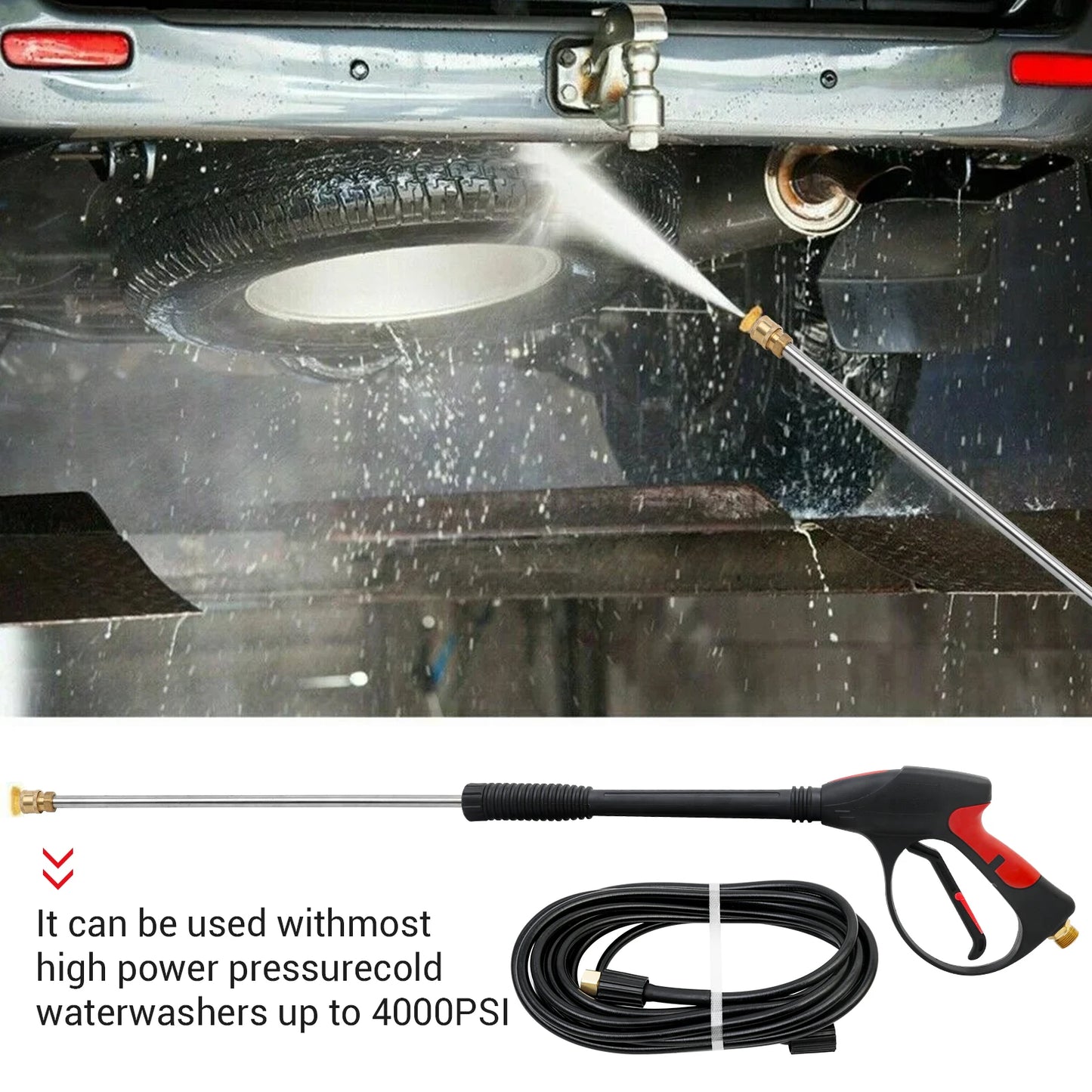 High Pressure Washer Gun 4000 PSI With Quick Connect Nozzles