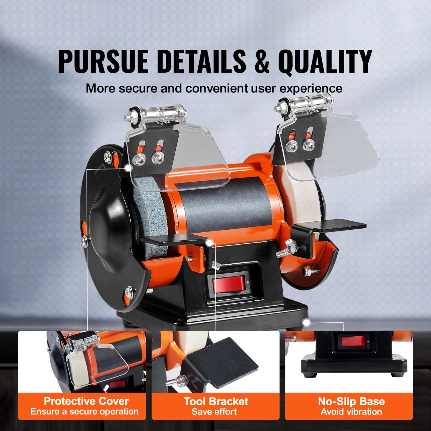 SucceBuy Jewelry Polisher Buffer Brushless Adjustable Speed Bench Grinder