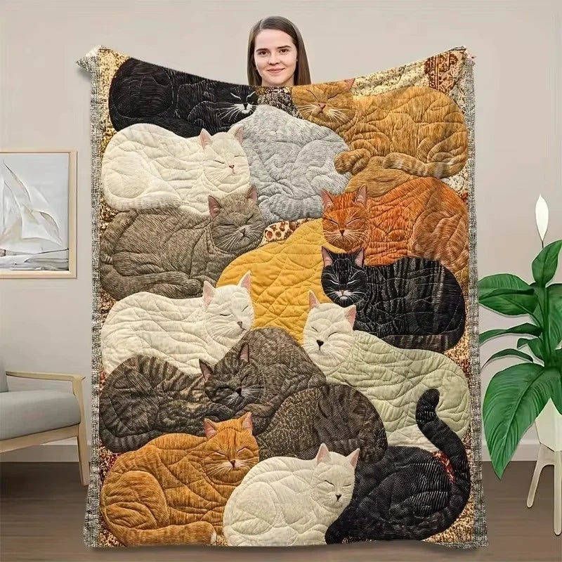 Fashion Print Flannel Blanket Ultra Soft Cozy for Home Decor