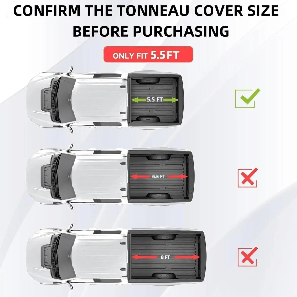 OE Quality Ford F150 Tonneau Cover Threefold With LED