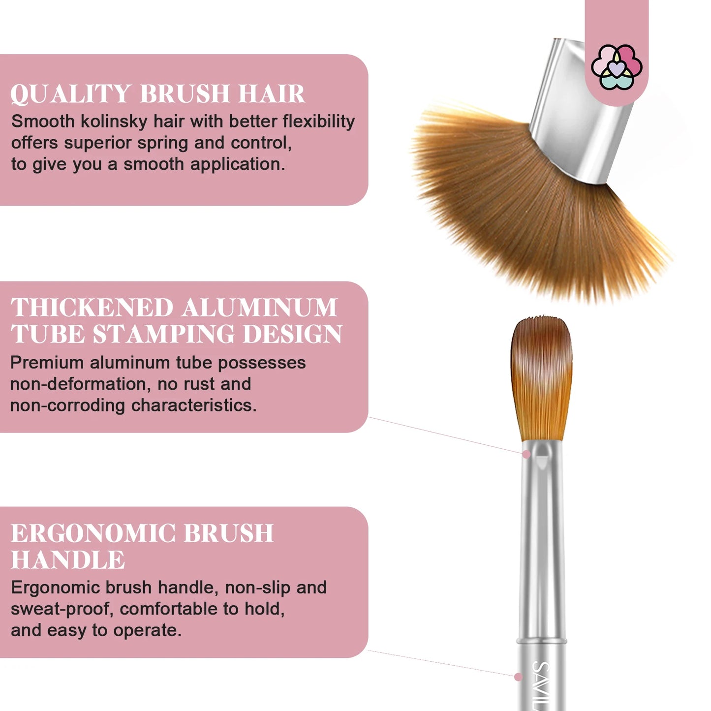 Saviland Kolinsky Acrylic Nail Brush Set For Professional Manicure Application