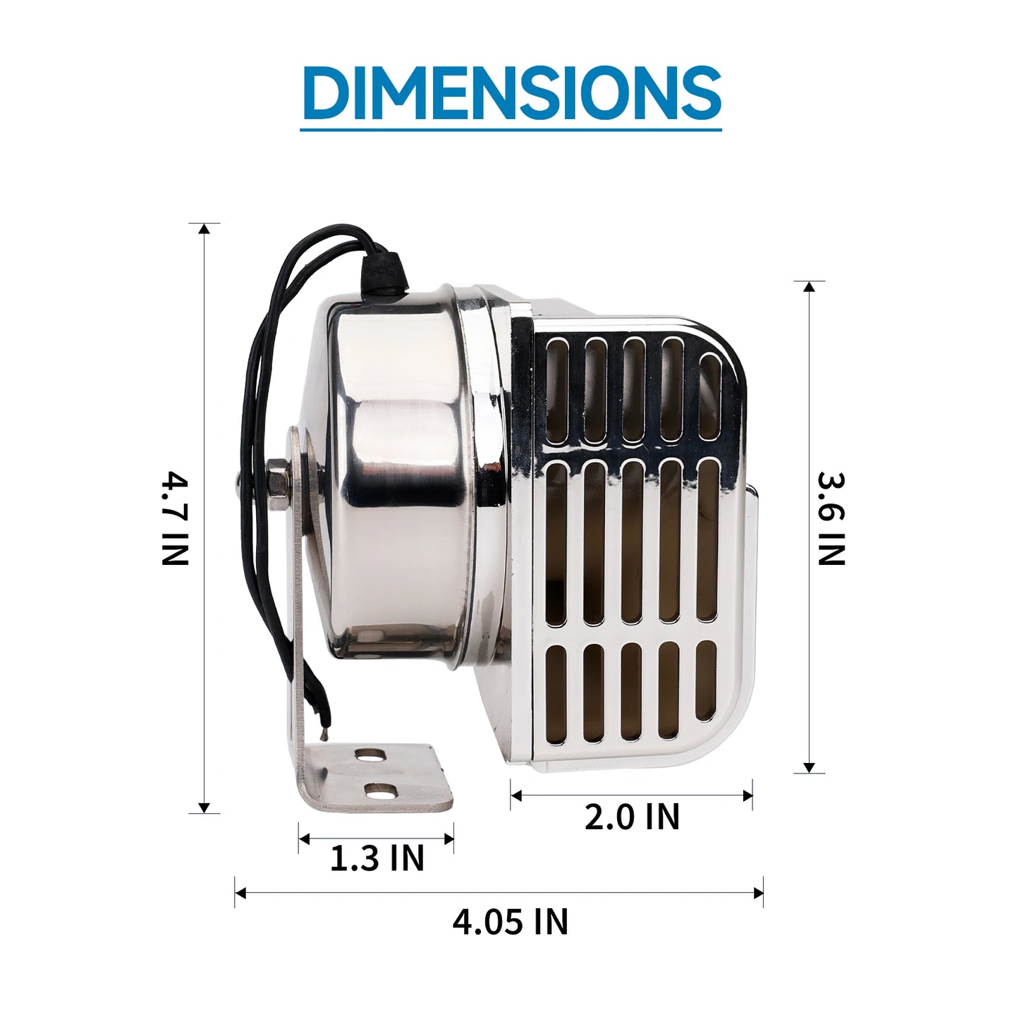 ALLREY 12V Marine Snail Electric Horn Stainless Steel Waterproof