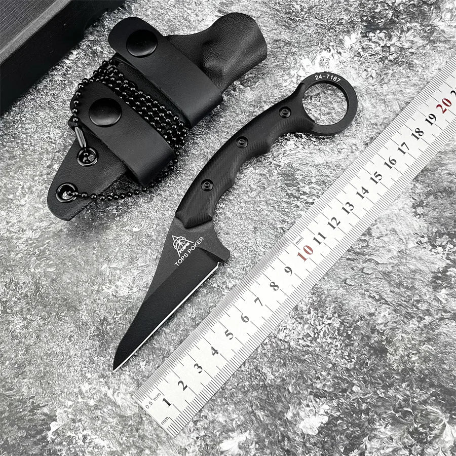 TOPS Knives C.U.T Fixed Blade Knife with Kydex Sheath