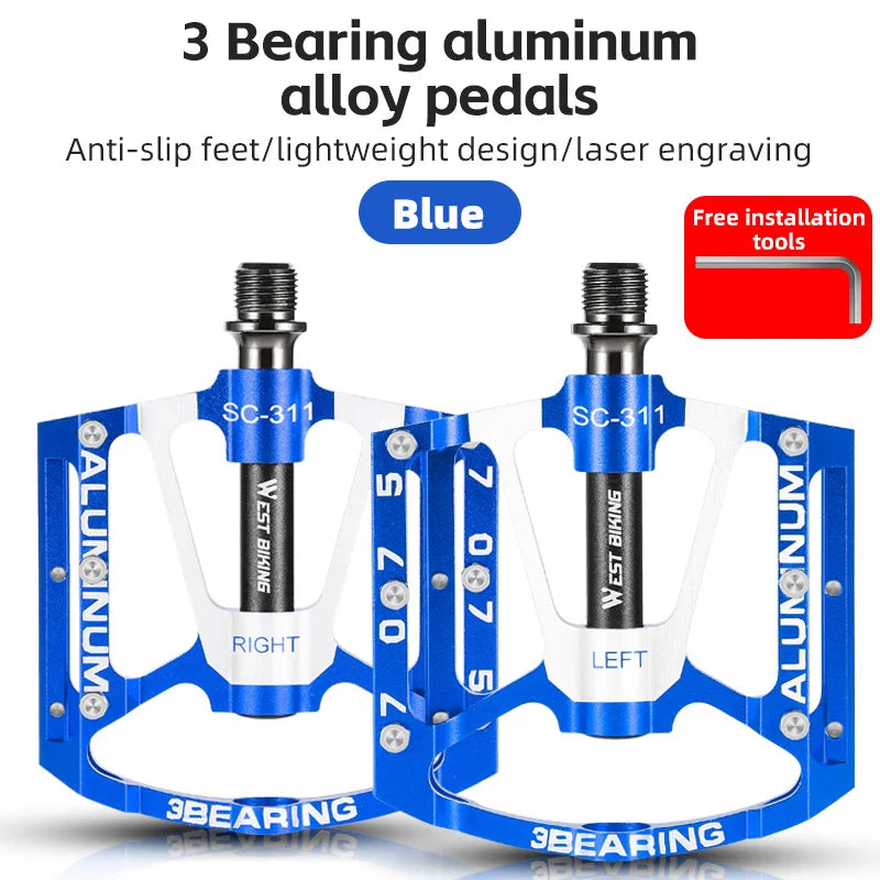 West Biking Ultralight Aluminum Bicycle Pedal for Mountain and Road Bikes
