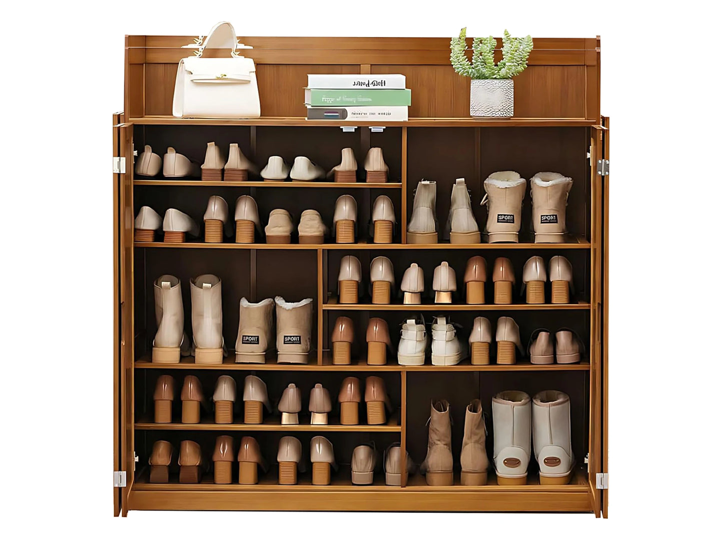 Freesta 8 Tier Bamboo Shoe Cabinet For Entryway Storage