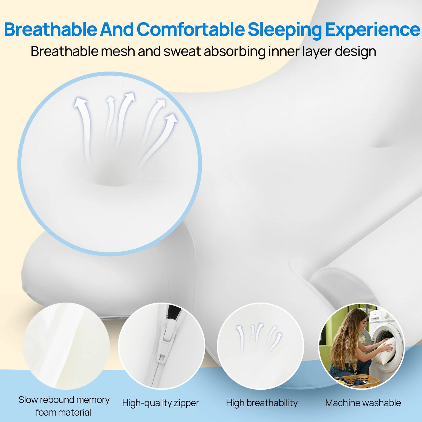JHK Ergonomic Memory Foam Cervical Pillow For Neck Support
