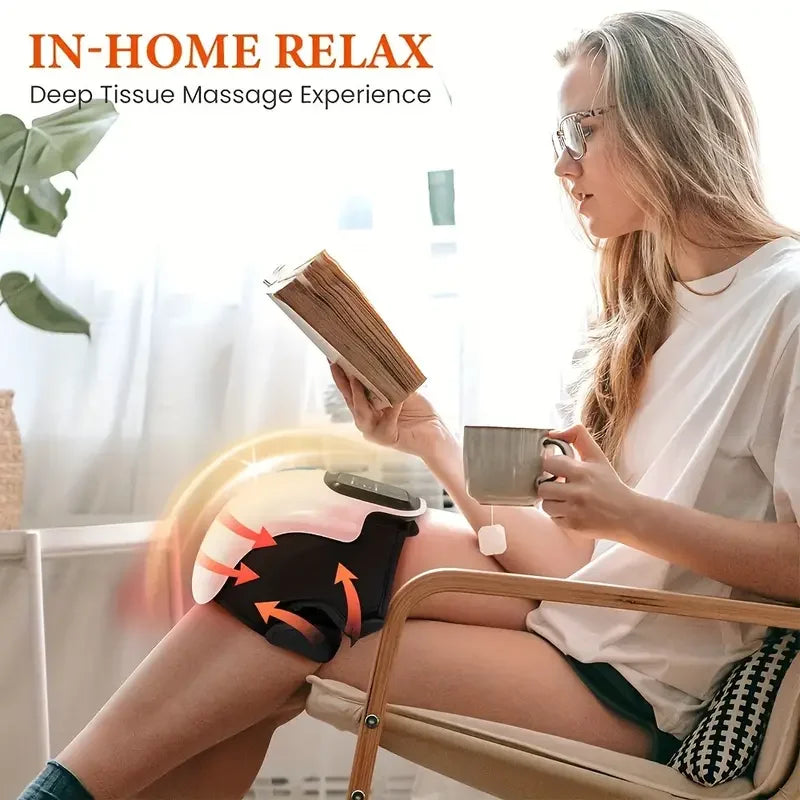 OpeningSmile Cordless Knee Massager With Heat Vibration LED Screen