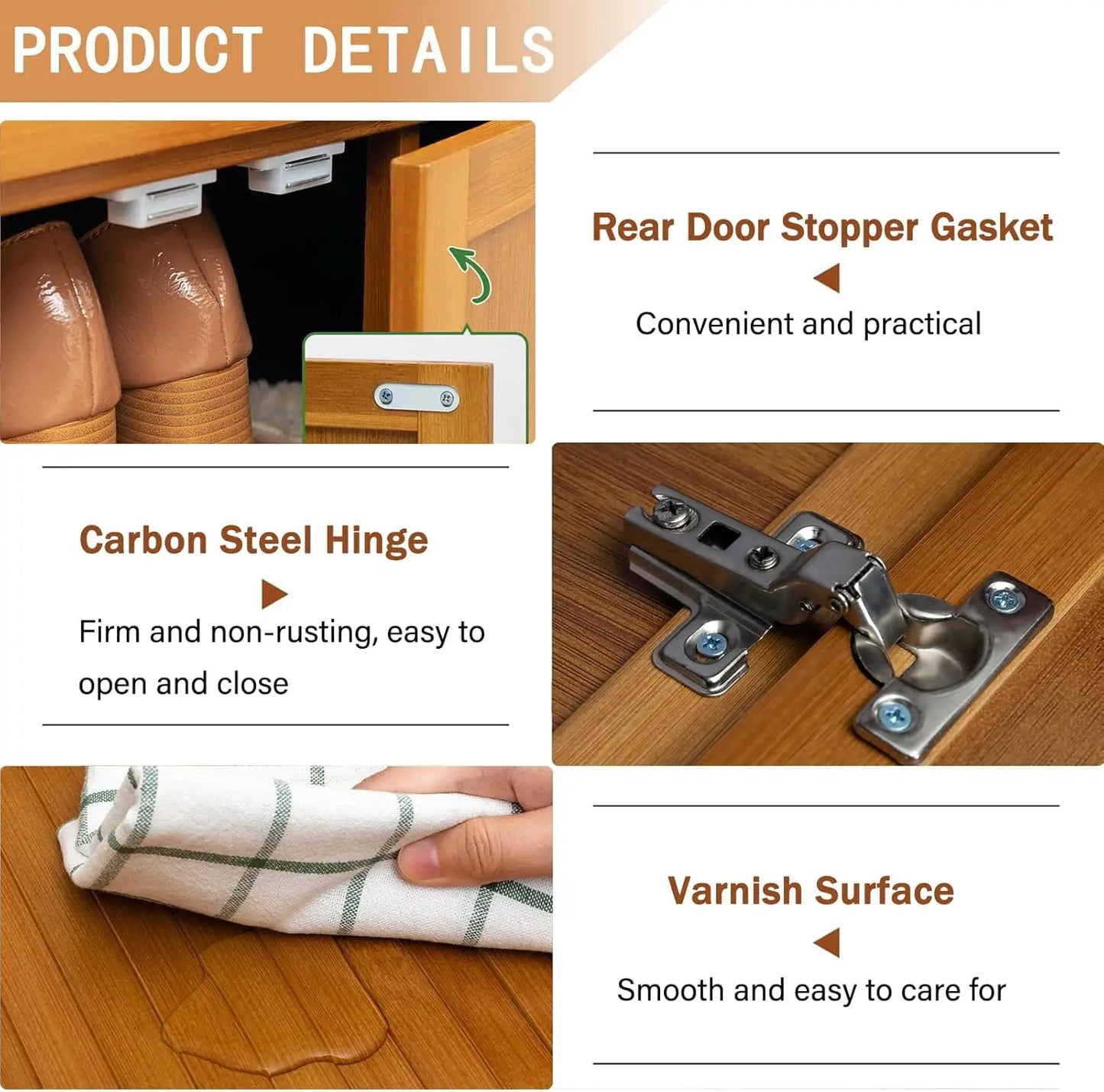 Freesta 8 Tier Bamboo Shoe Cabinet For Entryway Storage