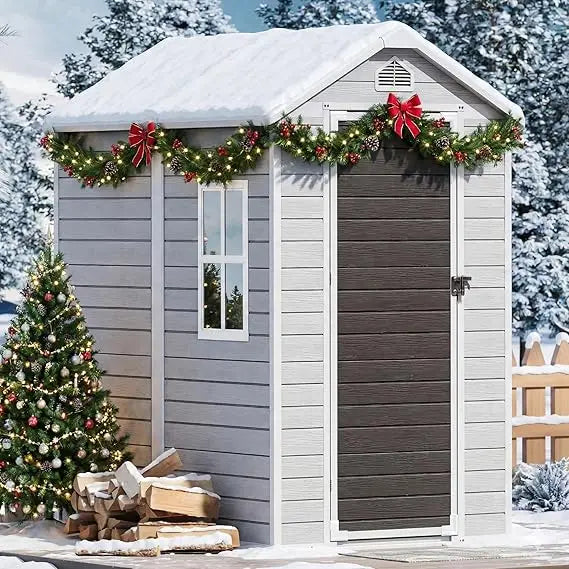 Plastic Outdoor Shed With Floor Waterproof For Garden Tools