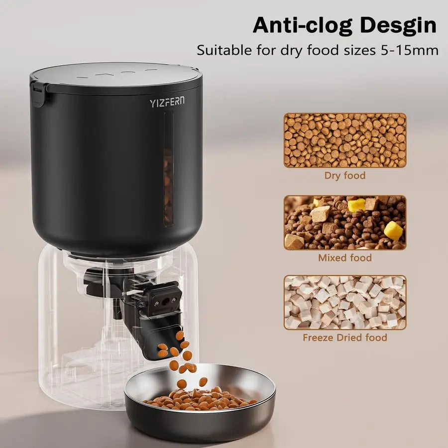 Automatic Cat Feeder With Camera Night Vision Dual Power