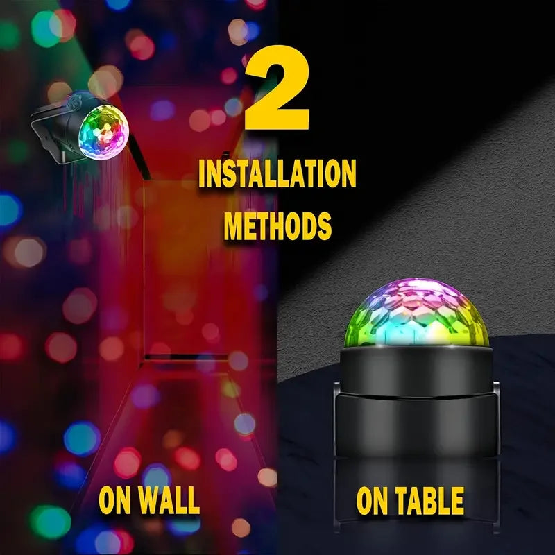 LED Stage Disco Light Rotating DJ Ball Strobe Remote Sound Control Magic Dance Car RGB Christmas Gift Party Club Laser Show Lamp