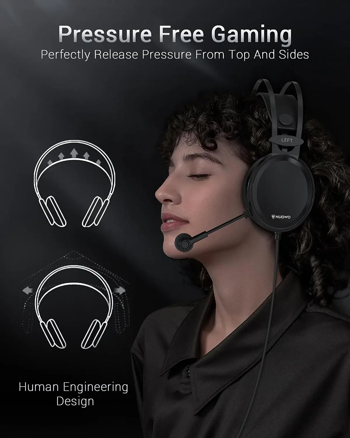 NUBWO N7 Stereo Gaming Headset With Noise Canceling Mic PS5